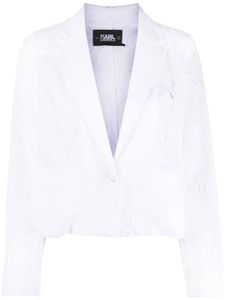 Karl Lagerfeld blazer crop en broderie anglaise - Blanc