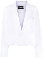 Karl Lagerfeld blazer crop en broderie anglaise - Blanc - thumbnail