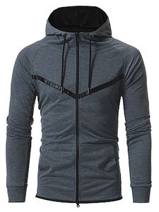 Contrast Trim Patch Pocket Men Hoodie
