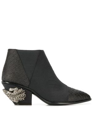 Giuseppe Zanotti bottines Kevan à effet peau de crocodile - Noir