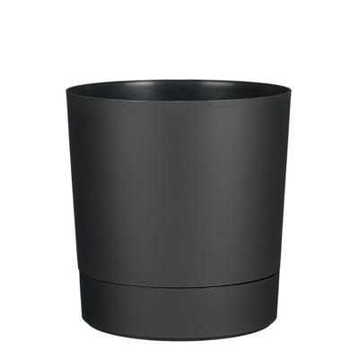 Mica Decorations Bloempot Coco - met onderschaal - antraciet - H30 x D28 cm - kunststof - buiten
