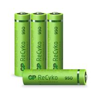 GP ReCyko oplaadbare AAA-batterijen - 4 stuks 950mAh