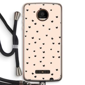 Kleine kattenkopjes: Motorola Moto Z Force Transparant Hoesje met koord