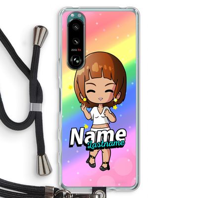 Chibi Maker vrouw: Sony Xperia 5 III Transparant Hoesje met koord