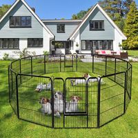 8 Delige Puppy Box Puppy Hek Opvouwbare Dierenbox Metaal Zwart 400 X 240 X 100 CM