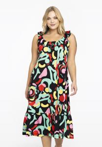 Yoek Jurk met ruches MATISSE | Zwart | Maat 58/60