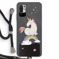 Regenboog eenhoorn: Xiaomi Redmi Note 10 5G Transparant Hoesje met koord