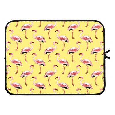 Flamingo's geel: Laptop sleeve 15 inch