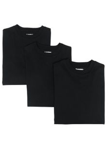 Jil Sander set of 3 long-sleeve logo-patch T-shirts - Noir