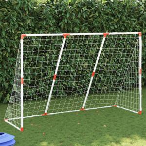 VidaXL Kindervoetbaldoel met ballen 2-in-1 184x64x124 cm wit
