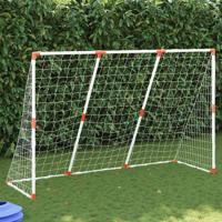 VidaXL Kindervoetbaldoel met ballen 2-in-1 184x64x124 cm wit
