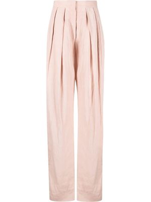 Stella McCartney pantalon plissé à taille haute - Rose