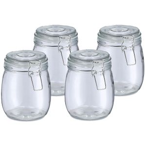 Weckpot/inmaakpot Alfie - 4x - 750 ml - glas - beugelsluiting - D11 x H14 cm