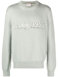 Alexander McQueen pull à logo brodé - Vert