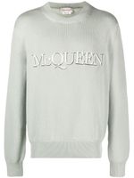 Alexander McQueen pull à logo brodé - Vert - thumbnail