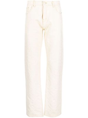 Casablanca jean droit à logo en jacquard - Tons neutres