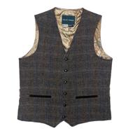 Heren Gilet Hunting Tweed Horse Brown Heren Gilet Hunting Tweed Horse Brown