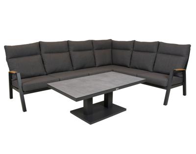 Qopps Amon loungehoek met Rubli in hoogte verstelbare tafel