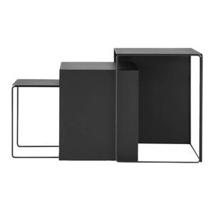 ferm LIVING Cluster Bijzettafel - Zwart - Set van 3