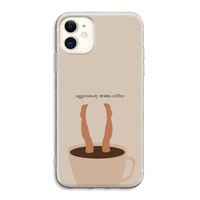 Aggressively drinks coffee: iPhone 11 Transparant Hoesje