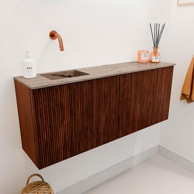 Toiletmeubel Mondiaz Joya Dlux | 100 cm | Meubelkleur Ruby | Faye wastafel Arena Wasbak Links | Zonder kraangat(en)