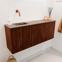 Toiletmeubel Mondiaz Joya Dlux | 100 cm | Meubelkleur Ruby | Faye wastafel Arena Wasbak Links | Zonder kraangat(en)