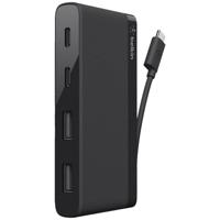 Belkin F4U090btBLK USB-C (USB 3.2 Gen 1) multiport hub 2 + 2 poorten Zwart