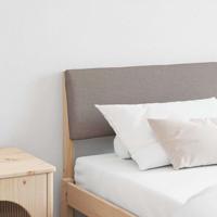 Gestoffeerd hoofdbord Taupe 200 cm Massief grenenhout