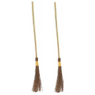 Heksen bezem van hout - 2x - 100 cm - heks verkleed accessoires Heksen bezem van hout - 2x - 100 cm - heks verkleed accessoires