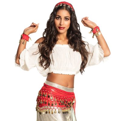 Verkleed set Harem danseres rood