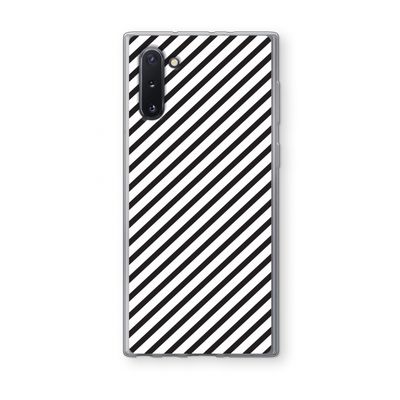 Strepen zwart-wit: Samsung Galaxy Note 10 Transparant Hoesje