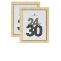 Atmosphera Fotolijstje - 2x - voor 24 x 30 cm foto - beige - mdf/glas - ornament frame 29 x 35 cm Atmosphera Fotolijstje - 2x - voor 24 x 30 cm foto - beige - mdf/glas - ornament frame 29 x 35 cm