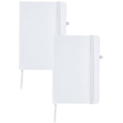 Notitieboekje / opschrijfboekje A5 - 2x - wit - 15 x 21 cm - harde kaft