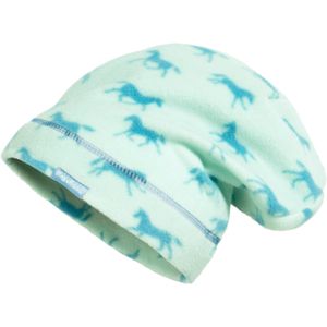 Playshoes fleece beanie paardjes aquablauw Maat