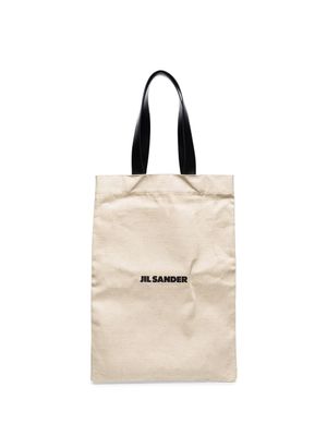 Jil Sander sac cabas à logo imprimé - Tons neutres