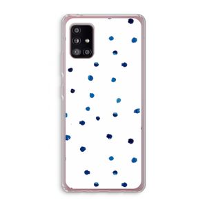 Blauwe stippen: Samsung Galaxy A51 5G Transparant Hoesje