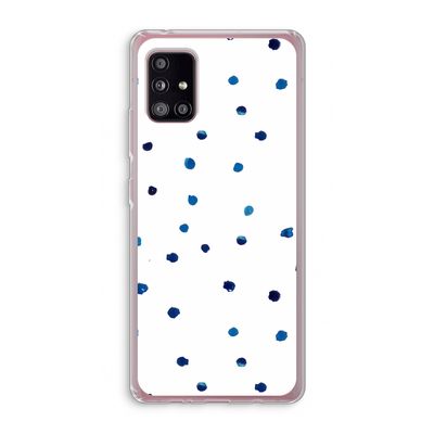 Blauwe stippen: Samsung Galaxy A51 5G Transparant Hoesje