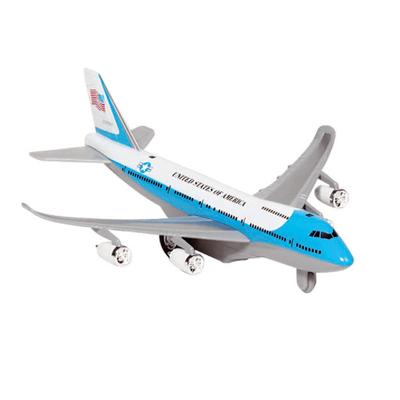 Goki Speelgoed Vliegtuig - 19 cm - lichtblauw - licht en geluid - kinderen - pull back motor