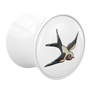 Double Flared Plug met Bird Design Acryl Tunnels & Plugs