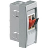 Luidsprekeraansluiting wit met rood zwarte klemmen aluminium look WS290T