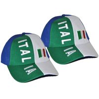 3x stuks baseball caps Italie supporter verkleedaccessoire - thumbnail