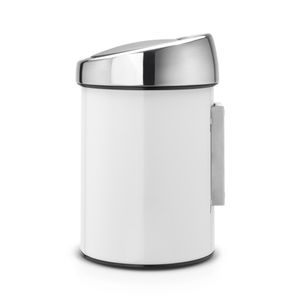 Brabantia Touch Bin Afvalemmer - wand - 3 liter - kunststof binnenemmer - wit 364488