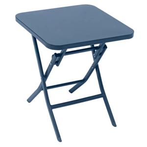 Bijzettafel/tuin tafel Oase - metaal - blauw - 40 x 40 x 45 cm - voor buiten - inklapbaar