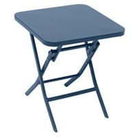Bijzettafel/tuin tafel Oase - metaal - blauw - 40 x 40 x 45 cm - voor buiten - inklapbaar