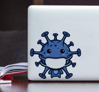 Stickers voor laptop Schattig virus met maskers Stickers voor laptop Schattig virus met maskers