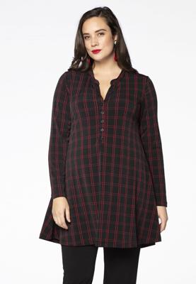 Yoek Tuniek CHECK wide bottom | Zwart | Maat 46/48
