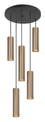 Highlight Ronde pendel hanglampPerugia mat goud - 5x GU10 - H5671.38