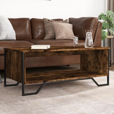 Salontafel 100x51x40 cm bewerkt hout gerookt eikenkleurig