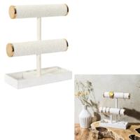 Home Deco Factory Sieradenhouder - wit - goud - sieradenstandaard - sieraden organizer