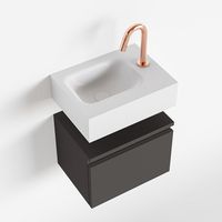Toiletmeubel Mondiaz Andor | 40 cm | Meubelkleur Dark grey | Lex vrijhangend wastafel Talc Links | 1 kraangat